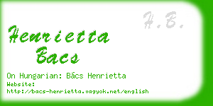 henrietta bacs business card