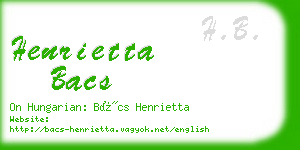 henrietta bacs business card